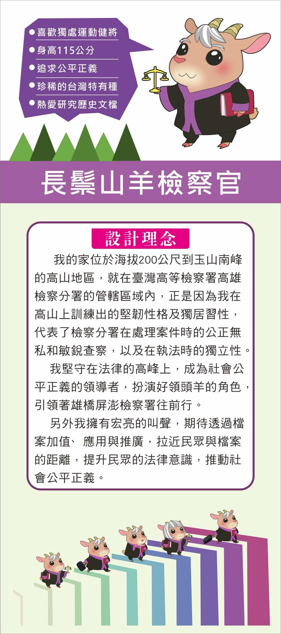 檔案應用宣導品：吉祥物長鬃山羊展板